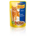 Friskies (Фріскіс) Консервований порційний повнораціонний корм для дорослих котів з тунцем та морквою. Шматочки у желе 100 г